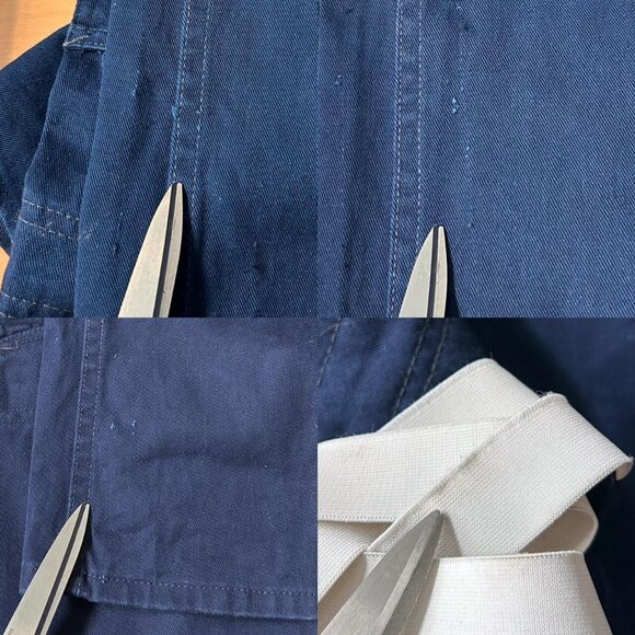 70s vintage utility overalls navy blue Anchor Textiles workwear carpenter. - Picture 7 of 7